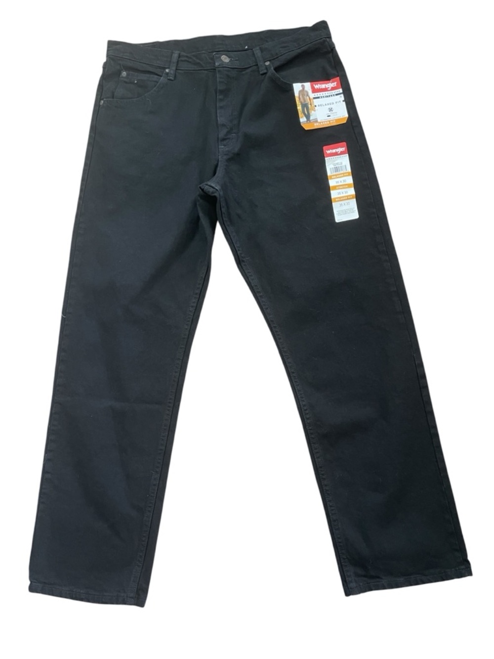 Wrangler Black Heritage Relaxed Fit Jeans 35‎ X 30 - Picture 2 of 7